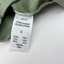 Load image into Gallery viewer, Girls KID, khaki stretchy ribbed tee / top, EUC, size 8,  