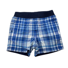 Load image into Gallery viewer, Boys Ralph Lauren, reversible navy/check shorts, elasticated, light mark on check side, FUC, size 6 months,  