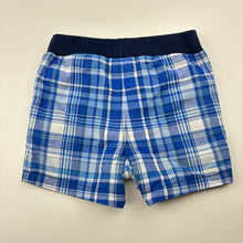 Load image into Gallery viewer, Boys Ralph Lauren, reversible navy/check shorts, elasticated, light mark on check side, FUC, size 6 months,  