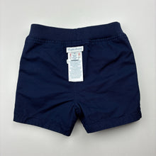 Load image into Gallery viewer, Boys Ralph Lauren, reversible navy/check shorts, elasticated, light mark on check side, FUC, size 6 months,  