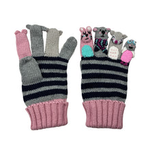 Load image into Gallery viewer, Girls Tu, knitted gloves, finger puppets, GUC, size 3-5,  