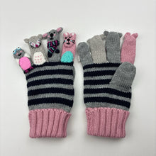 Load image into Gallery viewer, Girls Tu, knitted gloves, finger puppets, GUC, size 3-5,  