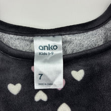Load image into Gallery viewer, Girls Anko, velour long sleeve dress, hearts, GUC, size 7, L: 57cm