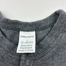 Load image into Gallery viewer, Unisex Baby Berry, ribbed coverall / romper, GUC, size 1,  