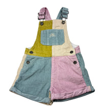 Load image into Gallery viewer, Girls Ghanda, colour block corduroy cotton overalls / shortalls, EUC, size 1-2,  