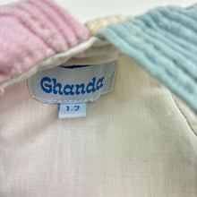 Load image into Gallery viewer, Girls Ghanda, colour block corduroy cotton overalls / shortalls, EUC, size 1-2,  