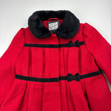 Load image into Gallery viewer, Girls ROTHSCHILD, red winter jacket / coat, L: 69cm, mark back left sleeve, FUC, size 5,  