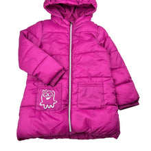 Load image into Gallery viewer, Girls Lily &amp; Dan, fleece lined puffer jacket / coat, L: 50cm, mark back left cuff, FUC, size 3-4,  