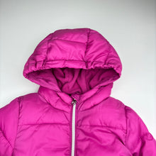 Load image into Gallery viewer, Girls Lily &amp; Dan, fleece lined puffer jacket / coat, L: 50cm, mark back left cuff, FUC, size 3-4,  