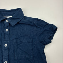 Load image into Gallery viewer, Boys Anko, navy linen / cotton short sleeve shirt, GUC, size 3,  