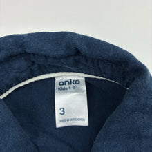 Load image into Gallery viewer, Boys Anko, navy linen / cotton short sleeve shirt, GUC, size 3,  
