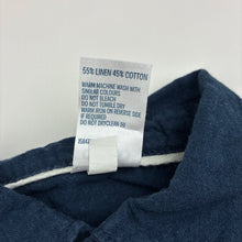 Load image into Gallery viewer, Boys Anko, navy linen / cotton short sleeve shirt, GUC, size 3,  