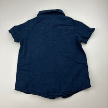 Load image into Gallery viewer, Boys Anko, navy linen / cotton short sleeve shirt, GUC, size 3,  