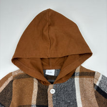 Load image into Gallery viewer, Boys checked, hooded long sleeve shirt, GUC, size 2-3,  