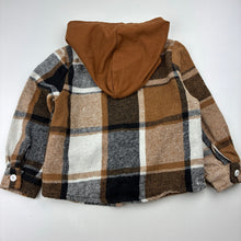 Load image into Gallery viewer, Boys checked, hooded long sleeve shirt, GUC, size 2-3,  