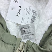 Load image into Gallery viewer, Unisex Anko, fleece lined khaki puffer jacket / coat, NEW, size 4,  