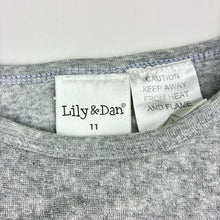 Load image into Gallery viewer, Girls Lily &amp; Dan, grey terry long sleeve pyjama top, GUC, size 11,  