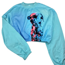 Load image into Gallery viewer, Girls H&amp;M, fleece lined cropped sweater / jumper, dog, EUC, size 14-15,  