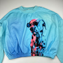 Load image into Gallery viewer, Girls H&amp;M, fleece lined cropped sweater / jumper, dog, EUC, size 14-15,  