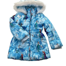 Load image into Gallery viewer, Girls H&amp;M, Disney Frozen puffer jacket / coat, light marks on cuffs, FUC, size 5,  
