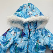 Load image into Gallery viewer, Girls H&amp;M, Disney Frozen puffer jacket / coat, light marks on cuffs, FUC, size 5,  
