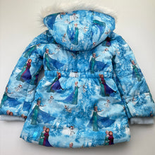 Load image into Gallery viewer, Girls H&amp;M, Disney Frozen puffer jacket / coat, light marks on cuffs, FUC, size 5,  