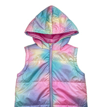 Load image into Gallery viewer, Girls Anko, pastel rainbow hooded puffer vest, EUC, size 5,  