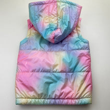 Load image into Gallery viewer, Girls Anko, pastel rainbow hooded puffer vest, EUC, size 5,  