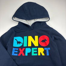 Load image into Gallery viewer, Boys Milkshake, navy fleece lined hoodie sweater, discolouration on back, FUC, size 6,  