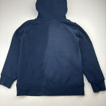 Load image into Gallery viewer, Boys Milkshake, navy fleece lined hoodie sweater, discolouration on back, FUC, size 6,  