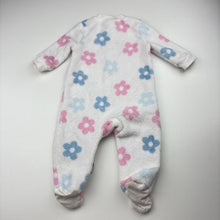 Load image into Gallery viewer, Girls Anko, floral fleece zip coverall / romper, FUC, size 000,  