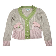 Load image into Gallery viewer, Girls Chino, wool blend knit cardigan, button missing on pocket, FUC, size 4,  