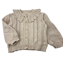 Load image into Gallery viewer, Girls cotton, knitted cardigan, marks right sleeve, FUC, size 3,  