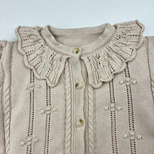 Load image into Gallery viewer, Girls cotton, knitted cardigan, marks right sleeve, FUC, size 3,  