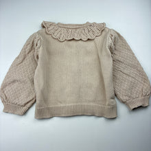 Load image into Gallery viewer, Girls cotton, knitted cardigan, marks right sleeve, FUC, size 3,  