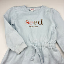 Load image into Gallery viewer, Girls Seed, Heritage embroidered fleece lined sweater dress, light marks, FUC, size 5, L: 53cm