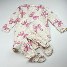 Load image into Gallery viewer, Girls Dymples, organic cotton zip coverall / romper, light marks on feet, GUC, size 1,  