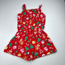 Load image into Gallery viewer, Girls Anko, cotton Christmas playsuit, GUC, size 9,  