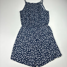 Load image into Gallery viewer, Girls lightweight, viscose summer playsuit, no labels, armpit to armpit: 35cm, shoulder to crotch: 70cm, EUC, size 11-12,  