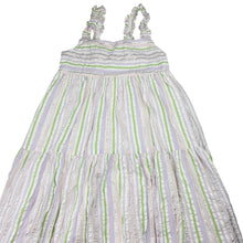 Load image into Gallery viewer, Girls Country Road, cotton lined cotton/metallic stripe maxi dress, EUC, size 10, L: 95cm