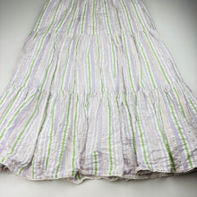 Load image into Gallery viewer, Girls Country Road, cotton lined cotton/metallic stripe maxi dress, EUC, size 10, L: 95cm