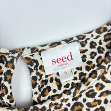 Load image into Gallery viewer, Girls Seed, lined cotton animal print dress, GUC, size 9, L: 65cm