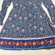 Load image into Gallery viewer, Girls Target, viscose floral long sleeve dress, GUC, size 10, L: 74cm