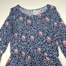 Load image into Gallery viewer, Girls Target, viscose floral long sleeve dress, GUC, size 10, L: 74cm