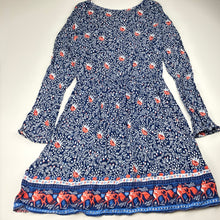 Load image into Gallery viewer, Girls Target, viscose floral long sleeve dress, GUC, size 10, L: 74cm