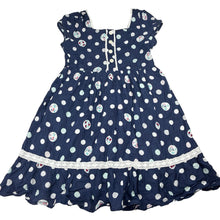 Load image into Gallery viewer, Girls Target, lined navy &amp; white cotton dress, GUC, size 4, L: 65cm