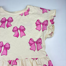 Load image into Gallery viewer, Girls Anko, soft feel cotton dress, bows, EUC, size 9, L: 65cm