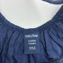 Load image into Gallery viewer, Girls GAP, lined navy cotton summer dress, FUC, size 4, L: 55cm