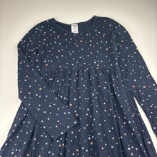 Load image into Gallery viewer, Girls Target, navy cotton long sleeve dress, stars, EUC, size 8, L: 70cm