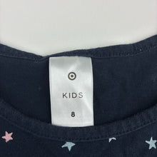 Load image into Gallery viewer, Girls Target, navy cotton long sleeve dress, stars, EUC, size 8, L: 70cm